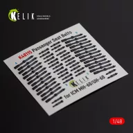   Kelik Passenger Seat Belts for MH-60/UH-60 Black Hawk - interior 3D decals for ICM kit 1:48 (K48115)