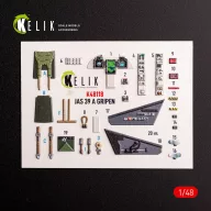   Kelik Jas-39 A - interior 3D decals for Italeri kit 1:48 (K48118)
