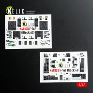   Kelik F-16F Block 60 - interior 3D decals for Hasegawa kit 1:48 (K48128)