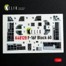 Kelik F-16F Block 60 - interior 3D decals for Hasegawa kit 1:48 (K48128)