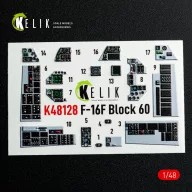   Kelik F-16F Block 60 - interior 3D decals for Hasegawa kit 1:48 (K48128)