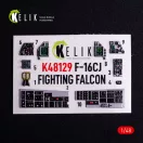 Kelik F-16CJ - interior 3D decals for Hasegawa kit 1:48 (K48129)