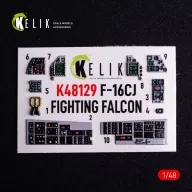   Kelik F-16CJ - interior 3D decals for Hasegawa kit 1:48 (K48129)