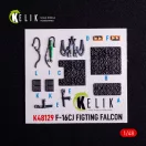 Kelik F-16CJ - interior 3D decals for Hasegawa kit 1:48 (K48129)