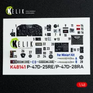  Kelik P-47D - 25RE/28RA - interior 3D decals for MiniArt kit 1:48 (K48141)