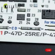   Kelik P-47D - 25RE/28RA - interior 3D decals for MiniArt kit 1:48 (K48141)
