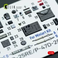   Kelik P-47D - 25RE/28RA - interior 3D decals for MiniArt kit 1:48 (K48141)