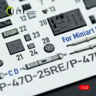   Kelik P-47D - 25RE/28RA - interior 3D decals for MiniArt kit 1:48 (K48141)