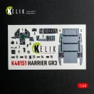 Kelik HARRIER GR3 - interior 3D decals for Kinetic kit 1:48 (K48151)