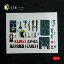 Kelik AV-8A HARRIER (Early) - interior 3D decals for Kinetic kit 1:48 (K48152)