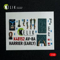   Kelik AV-8A HARRIER (Early) - interior 3D decals for Kinetic kit 1:48 (K48152)