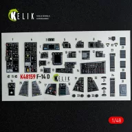 Kelik F-14D - interior 3D decals for GWH kit 1:48 (K48159)