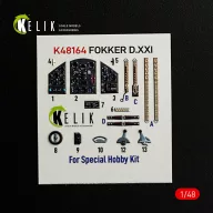  Kelik FOKKER D.XXI - interior 3D decals for Special Hobby kit 1:48 (K48164)