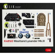   Kelik Westland Lysander Mk.III - interior 3D decals for Eduard kit 1:48 (K48165)