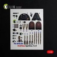   Kelik Spitfire TR.9 - interior 3D decals for Airfix 1:48 (K48166)
