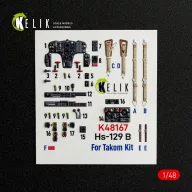   Kelik Hs-129 B - interior 3D decals for Takom kit 1:48 (K48167)