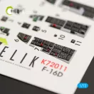 Kelik F-16D Fighting Falcon interior 3D decals for Kinetic kit 1:72 (K72011)