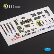   Kelik A6M2B Zero - interior 3D decals for Tamiya kit 1:72 (K72046)