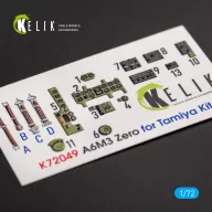   Kelik A6M3 Zero - interior 3D decals for Tamiya kit 1:72 (K72049)