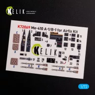   Kelik Messerschmitt Me410A-1 interior 3D decals for Airfix kit 1:72 (K72069)