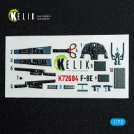   Kelik F-8E Crusader - interior 3D decals for Academy kit 1:72 (K72084)