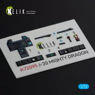   Kelik J-20 Mighty Dragon - interior 3D decals for Dream Model kit 1:72 (K72095)
