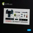 Kelik J-20 Mighty Dragon - interior 3D decals for Dream Model kit 1:72 (K72095)