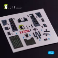   Kelik F-16C - interior 3D decals for Hasegawa kit 1:72 (K72096)