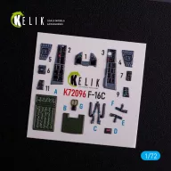   Kelik F-16C - interior 3D decals for Hasegawa kit 1:72 (K72096)