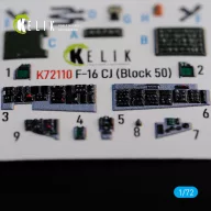   Kelik F-16 CJ (Block 50) interior 3D decals for Tamiya kit 1:72 (K72110)