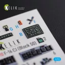 Kelik F-16 CJ (Block 50) interior 3D decals for Tamiya kit 1:72 (K72110)