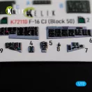 Kelik F-16 CJ (Block 50) interior 3D decals for Tamiya kit 1:72 (K72110)