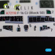   Kelik F-16 CJ (Block 50) interior 3D decals for Tamiya kit 1:72 (K72110)