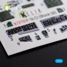 Kelik F-16 CJ (Block 50) interior 3D decals for Tamiya kit 1:72 (K72110)