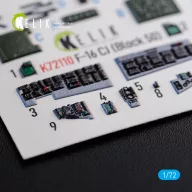   Kelik F-16 CJ (Block 50) interior 3D decals for Tamiya kit 1:72 (K72110)