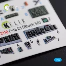 Kelik F-16 CJ (Block 50) interior 3D decals for Tamiya kit 1:72 (K72110)