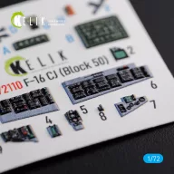   Kelik F-16 CJ (Block 50) interior 3D decals for Tamiya kit 1:72 (K72110)