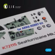   Kelik Sea Hurricane Mk I interior 3D decals for Arma Hobby kit 1:72 (K72115)