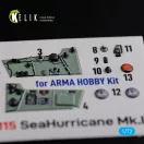 Kelik Sea Hurricane Mk I interior 3D decals for Arma Hobby kit 1:72 (K72115)