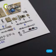   Kelik BF109-F2/F4 reconnaissance interior 3D decals for Fine Molds kit 1:72 (K72122)
