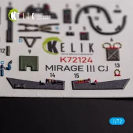   Kelik MIRAGE III CJ - interior 3D decals for SpecialHobby kit 1:72 (K72124)