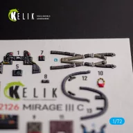   Kelik MIRAGE III C - interior 3D decals for Modelsvit kit 1:72 (K72126)
