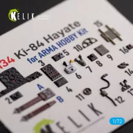   Kelik Ki-84 Hayate - interior 3D decals for Arma Hobby kit 1:72 (K72134)