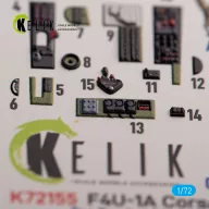   Kelik F4U-1A Corsair - interior 3D decals for Tamiya kit 1:72 (K72155)