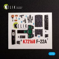   Kelik F-22A Raptor - interior 3D decals for Academy kit 1:72 (K72168)