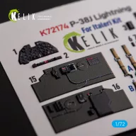   Kelik P-38J Lightning - interior 3D decals for Italeri/Academy kit 1:72 (K72174)