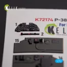 Kelik P-38J Lightning - interior 3D decals for Italeri/Academy kit 1:72 (K72174)