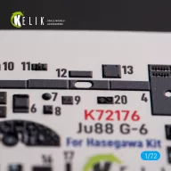   Kelik Ju88 G-6 - interior 3D decals for Hasegawa kit 1:72 (K72176)