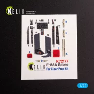   Kelik F-86A Sabre - interior 3D decals for ClearProp kit 1:72 (K72177)