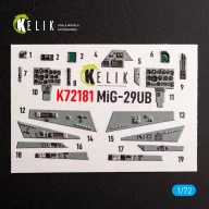   Kelik MiG-29UB - interior 3D decals for IBG models kit 1:72 (K72181)